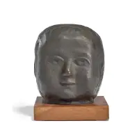 Head by Venturino Venturi, Bronze with wooden base, ed, sold May 2025
