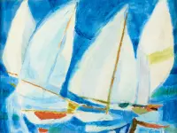 Regata velica by Enrico Paulucci, Oil on canvas, sold May 2025