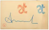 Sketch for Armando Testa logo by Armando Testa, Pastels on paper, sold May 2025