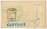 Carpano Puntemes by Armando Testa, Pastels on paper, sold May 2025