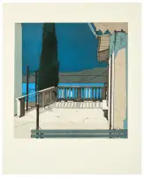Terrasse am Garasee by Karl Plattner, Etching, aquatint, ed, sold Nov 2024