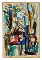 Untitled by Giorgio Celiberti, Tempera and oil on cardboard applied by the artist on canvas, sold Nov 2024
