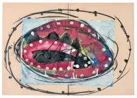 Untitled by Mario Merz, Mixed media, collage on paper, sold Nov 2024