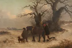 The gamekeepers' return in snow by Thomas Smythe, sold Dec 2011