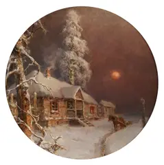 Returning from wood-Winter by J. C. Thom, oil on canvas, sold Nov 2011