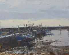 Newlyn Light Study by Ken Howard, Oil on canvas, sold Nov 2011