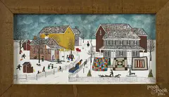 Amish land in Winter by Dolores Hackenberger, oil on canvas, sold Nov 2014