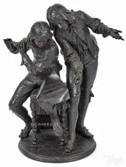 of two musicians by Adrien Étienne Gaudez, bronze, sold Nov 2014