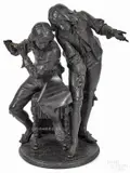 of two musicians by Adrien Étienne Gaudez, bronze, sold Nov 2014