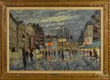 street scene by Marcel Brisson, oil on canvas, offered Nov 2014