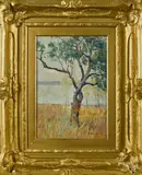 landscape by Arthur Wesley Dow, oil on board, offered Oct 2014