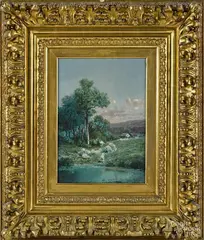 landscape with sheep by Charles T. Phelan, oil on canvas, sold Oct 2014