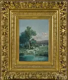 landscape with sheep by Charles T. Phelan, oil on canvas, sold Oct 2014