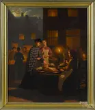 candlelit street scene by Johan Mengels Culverhouse, oil on canvas, offered Oct 2014