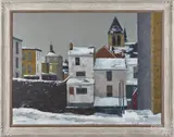 winter street scene by Antonio Pietro Martino, oil on canvas, offered Oct 2014