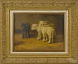 works of three lambs by Francis Wheaton, oil on canvas, offered Oct 2014