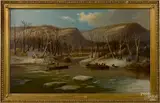 river scene with fur traders by Titian Peale, oil on canvas, offered Oct 2014