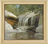 Connecticut river scene by Ralph H. Hillbom, oil on canvas, offered Oct 2014