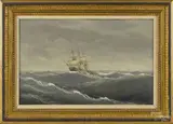seascape with a clipper ship by Thomas Birch, oil on canvas, offered Oct 2014