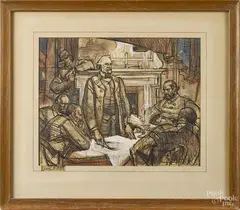 charcoal by Dean Cornwell, pastel, offered Oct 2014