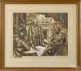 charcoal by Dean Cornwell, pastel, offered Oct 2014
