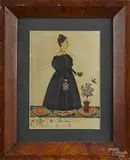 portrait of Betsy C. Sanborn by Joseph H. Davis, ink and watercolor, offered Oct 2014