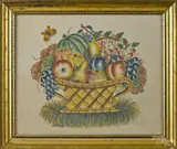 theorem of a basket of fruit by David Y. Ellinger, oil on velvet, offered Oct 2014