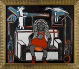 portrait by Albert Wagner, oil on board, offered Sep 2014