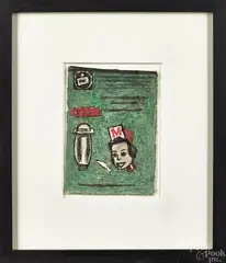 Untitled by James Castle, watercolor on paper, sold Sep 2014