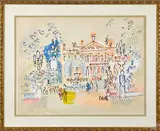 courtyard scene by Charles Cobelle, mixed media, offered Sep 2014
