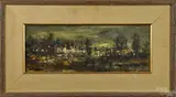 cityscape by Martin Jackson, oil on board, offered Sep 2014