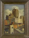 cityscape by Clarence W. Snyder, oil on board, offered Sep 2014