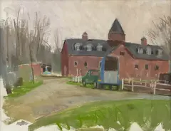 Riding Rising by Larry Horowitz, 1985, pastel on paper, sold Dec 2023