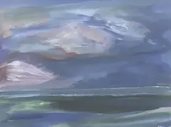 Seascape by Robert Harding, 2008, oil on paper, sold Dec 2023