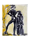 Illustration for Geoffrey Beene by Jesper Nyeboe, 1986, watercolor and charcoal on paper, sold Dec 2023