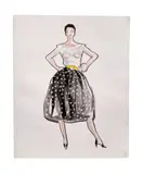 25 Fashion Illustrations for Geoffrey Beene by Jesper Nyeboe, watercolor, colored pencil, graphite, pen, pastel, and marker on vellum, cardstock, and dr, sold Dec 2023