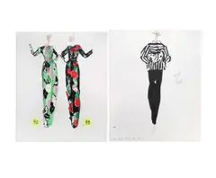 10 Fashion Illustrations for Geoffrey Beene by Joe Eula, 1990-95, ink and watercolor on paper, sold Dec 2023
