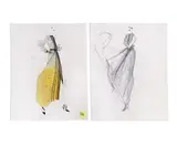 10 Fashion Illustrations for Geoffrey Beene by Joe Eula, 1990-95, ink and watercolor on paper, sold Dec 2023