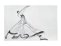 4 Drawings for Geoffrey Beene by Joe Eula, marker and graphite on paper, sold Dec 2023
