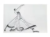 4 Drawings for Geoffrey Beene by Joe Eula, marker and graphite on paper, sold Dec 2023