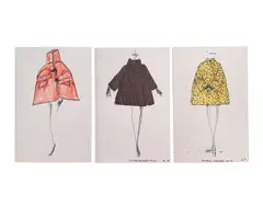17 Fashion Illustrations for Geoffrey Beene by Joe Eula, 1990-95, ink and watercolor on paper, sold Dec 2023