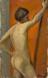 Male Nude by Albert Bela Bauer, 1976, oil on canvas, sold Jan 2024