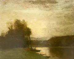Man in a Boat by John Francis Murphy, oil on canvas, sold Jan 2024