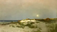 Moonrise Seascape by Franklin DeHaven, 1890, oil on canvas, sold Jan 2024