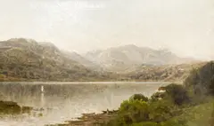 Long Pond, Berkshire by John Bunyan Bristol, oil on canvas, sold Jan 2024