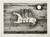 Night Rider by John F. Lochtefeld, etching, sold Jan 2024