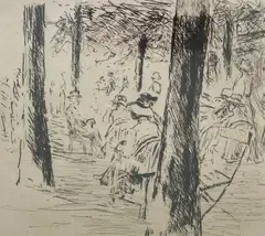 Im Garten by Max Liebermann, 1910, etching, sold Jan 2024
