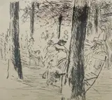 Im Garten by Max Liebermann, 1910, etching, sold Jan 2024