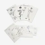 7 Sketches for Geoffrey Beene by Joe Eula, graphite, charcoal, and marker on paper, sold Jan 2024