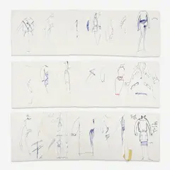 28 Sketches for 1988 Resort Collection by Geoffrey Beene, 1980's, marker on paper, sold Jan 2024